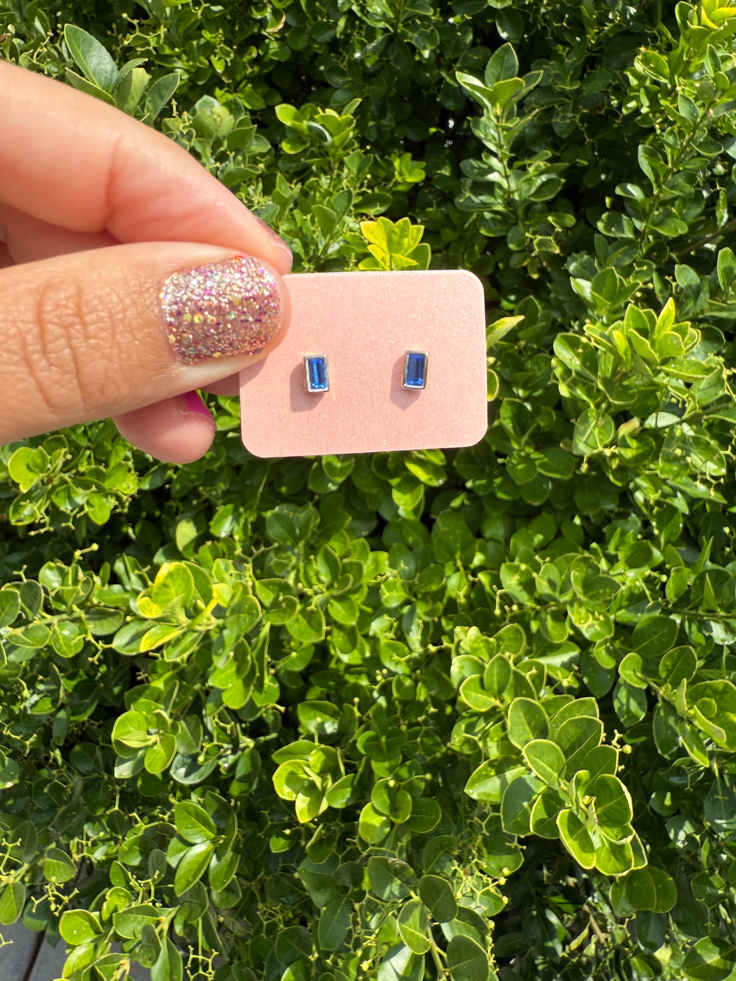 Square Blue Studs