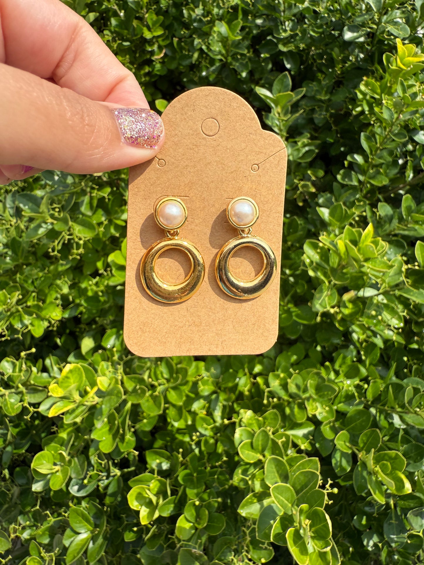 Pearl Circle Earrings