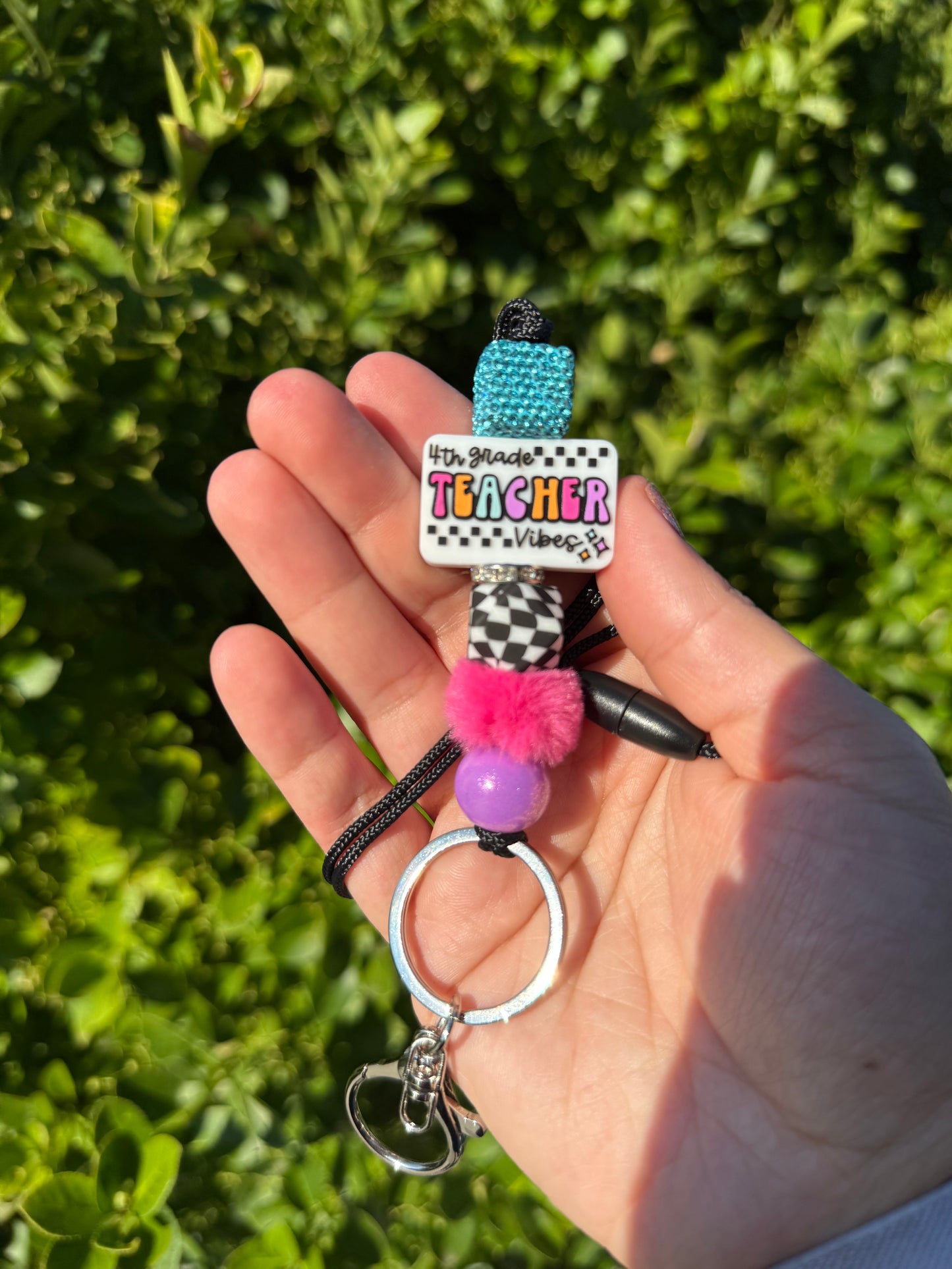 Checkered Teacher Lanyard
