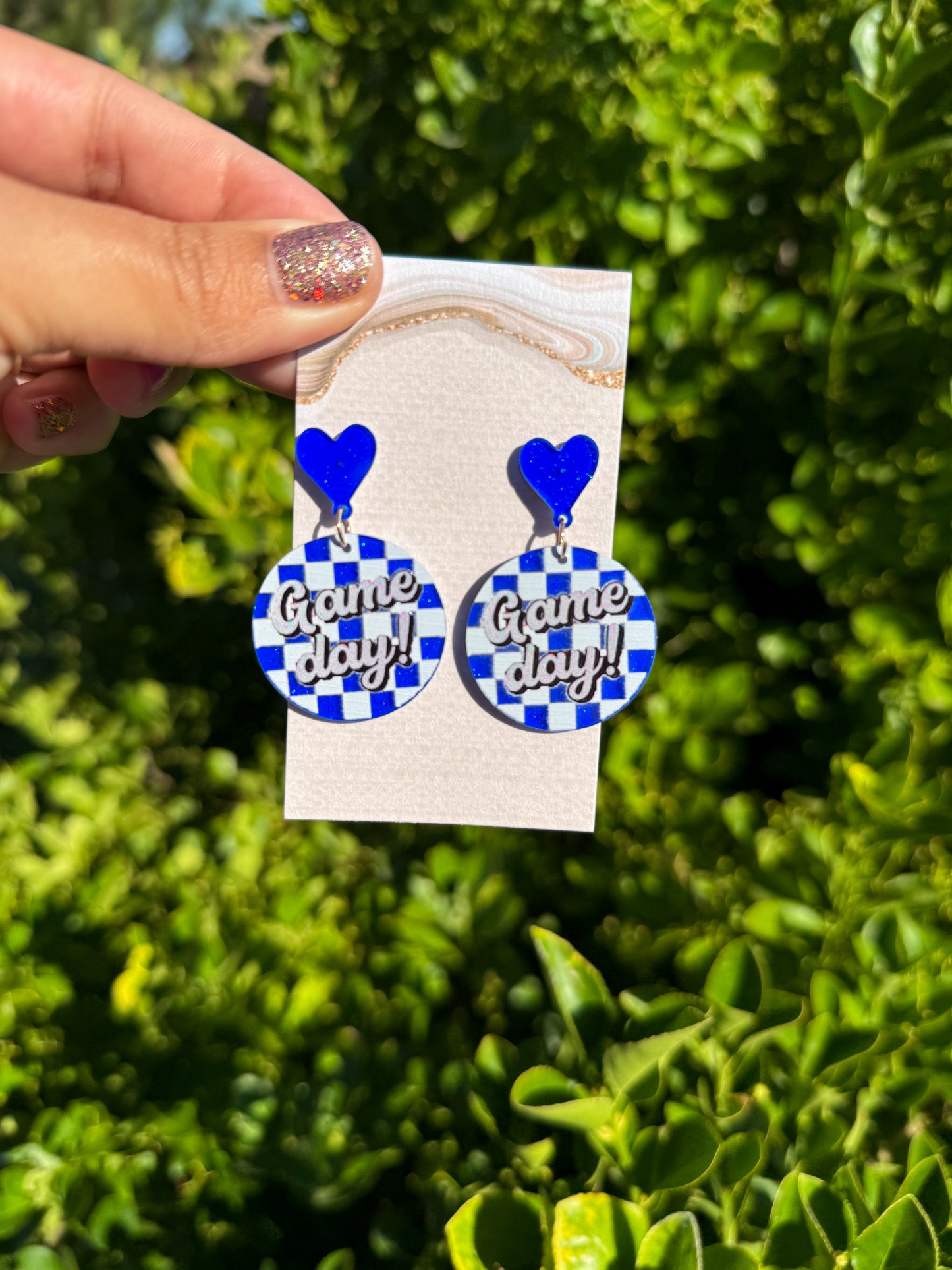 Checkered Game Day Earrings