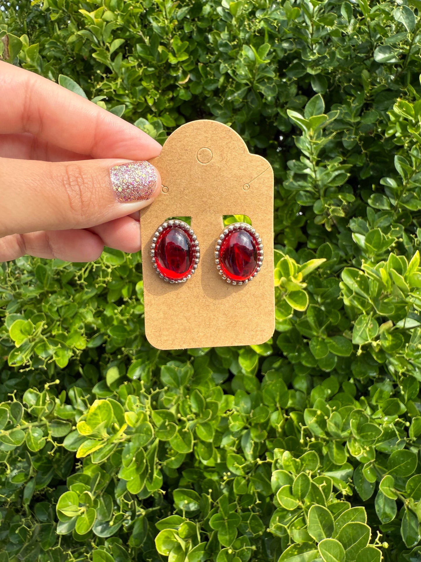 Ruby Clip On Earrings