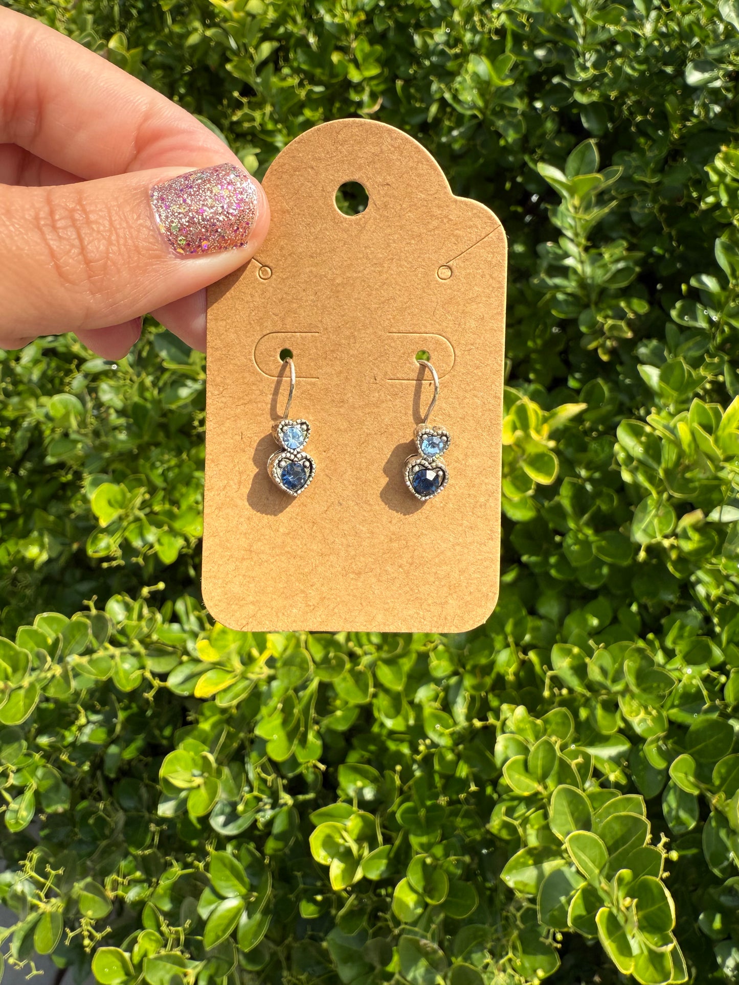 Blue Heart Earrings