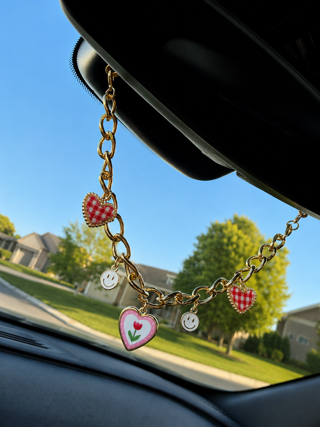 Pink Flower Hanger Car Charm