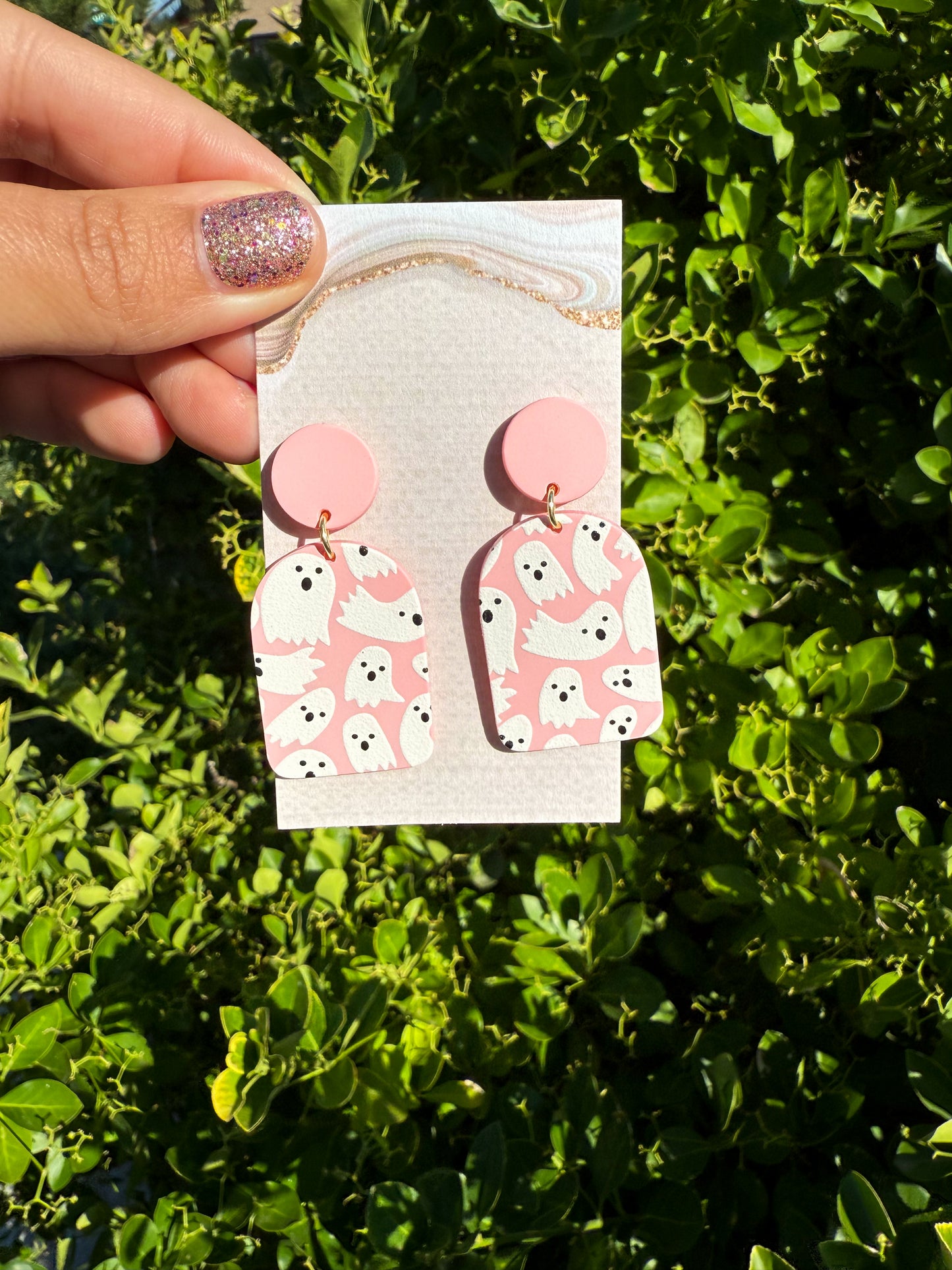 Pink Ghost Earrings