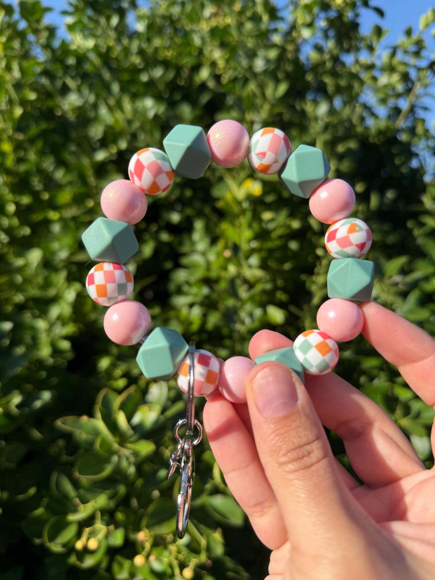 Summer Vibes Checkered Wristlet