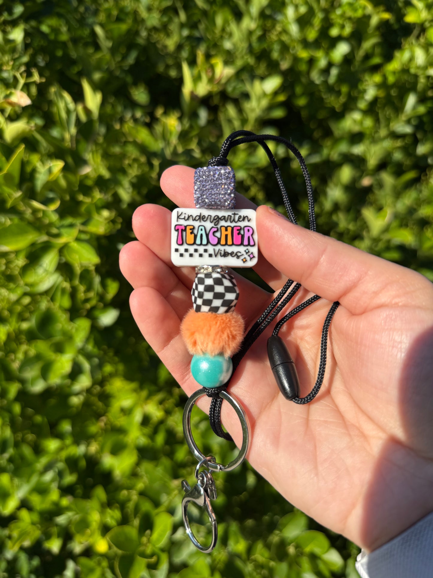 Checkered Teacher Lanyard