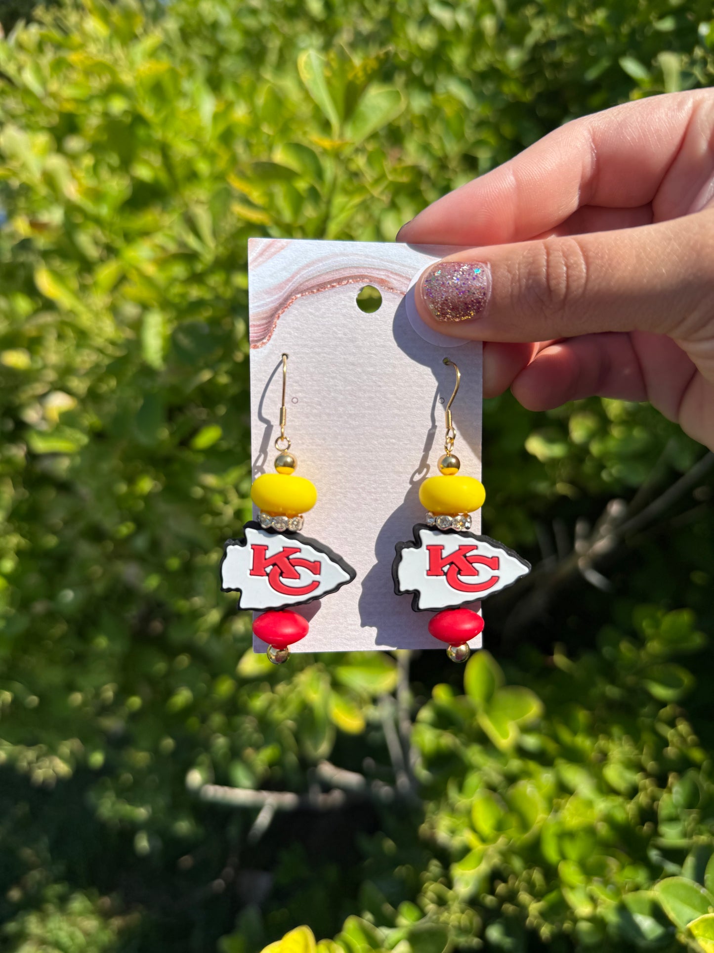 Bead Earrings - Chiefs
