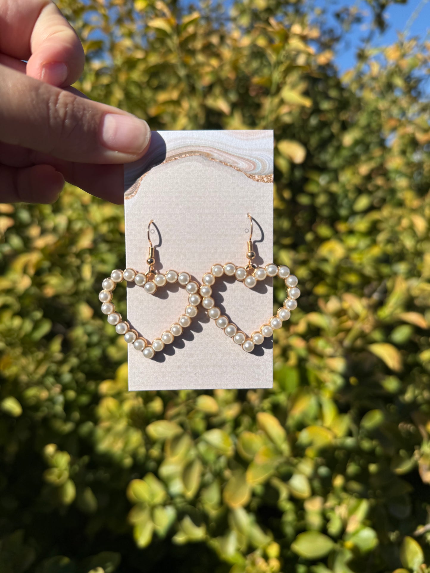 Pearl Heart Earrings