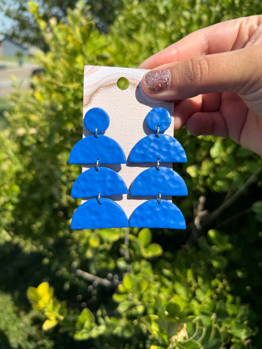 3 Tier Earrings - Royal Blue