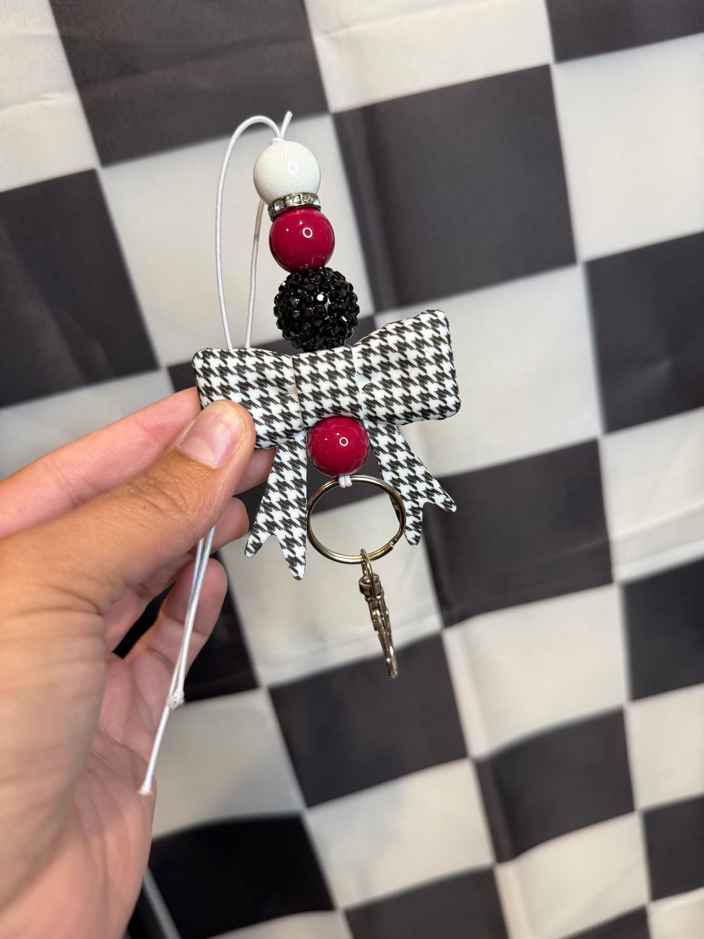 Houndstooth Car Charm