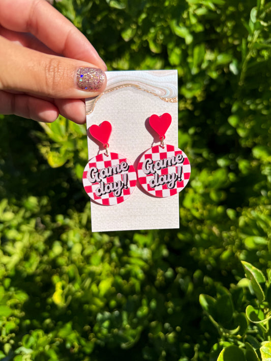Checkered Game Day Earrings