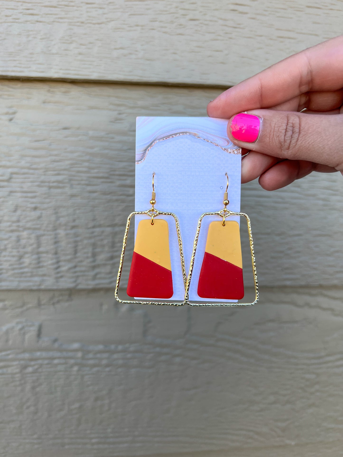 Millie Earrings - Red/Yellow