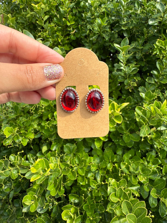 Ruby Clip On Earrings
