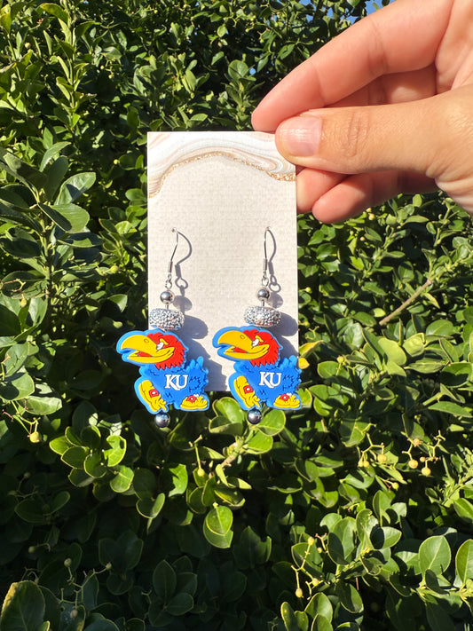 KU Beaded Earrings