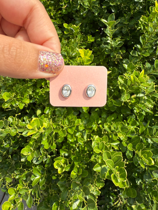 Silver Oval Studs