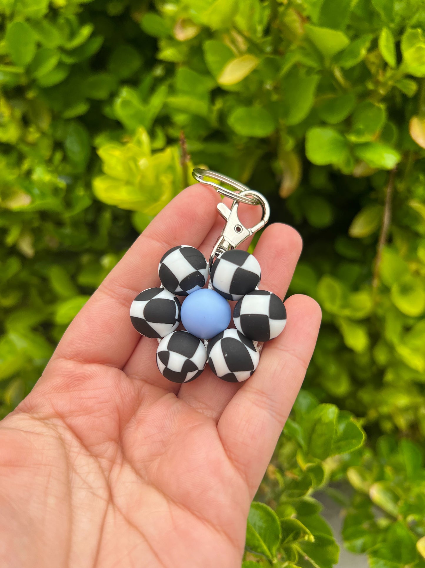 Flower Keychain - Checkered