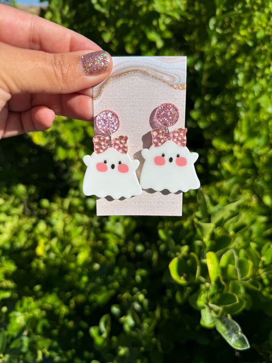 Glitter Ghost Earrings