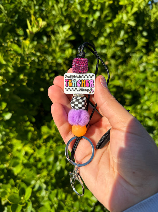 Checkered Teacher Lanyard