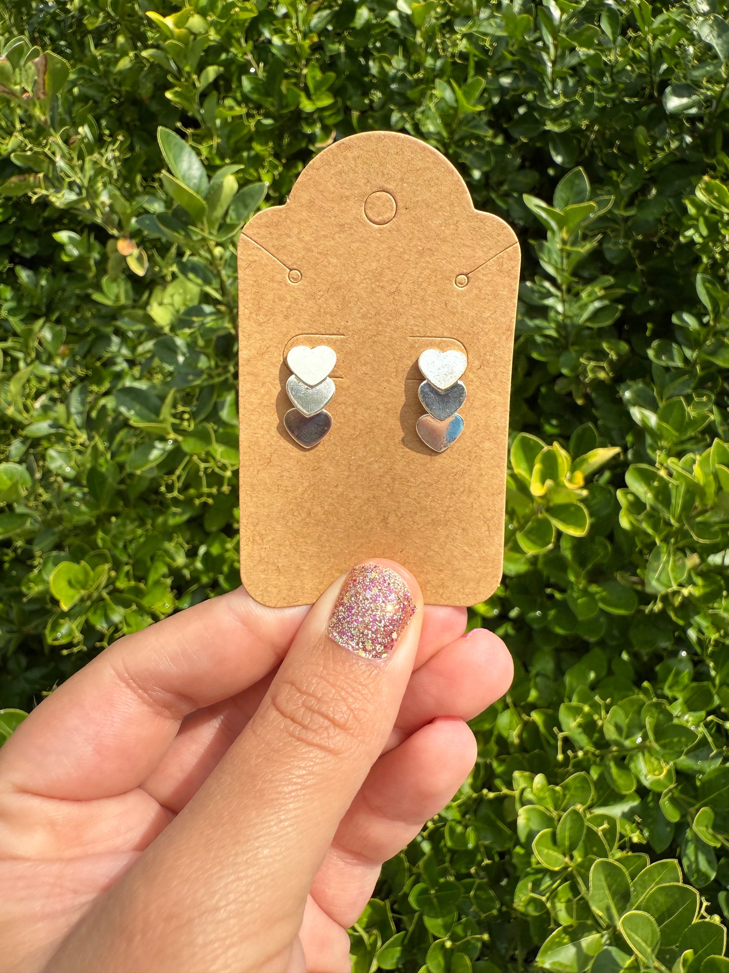 Three Heart Earrings