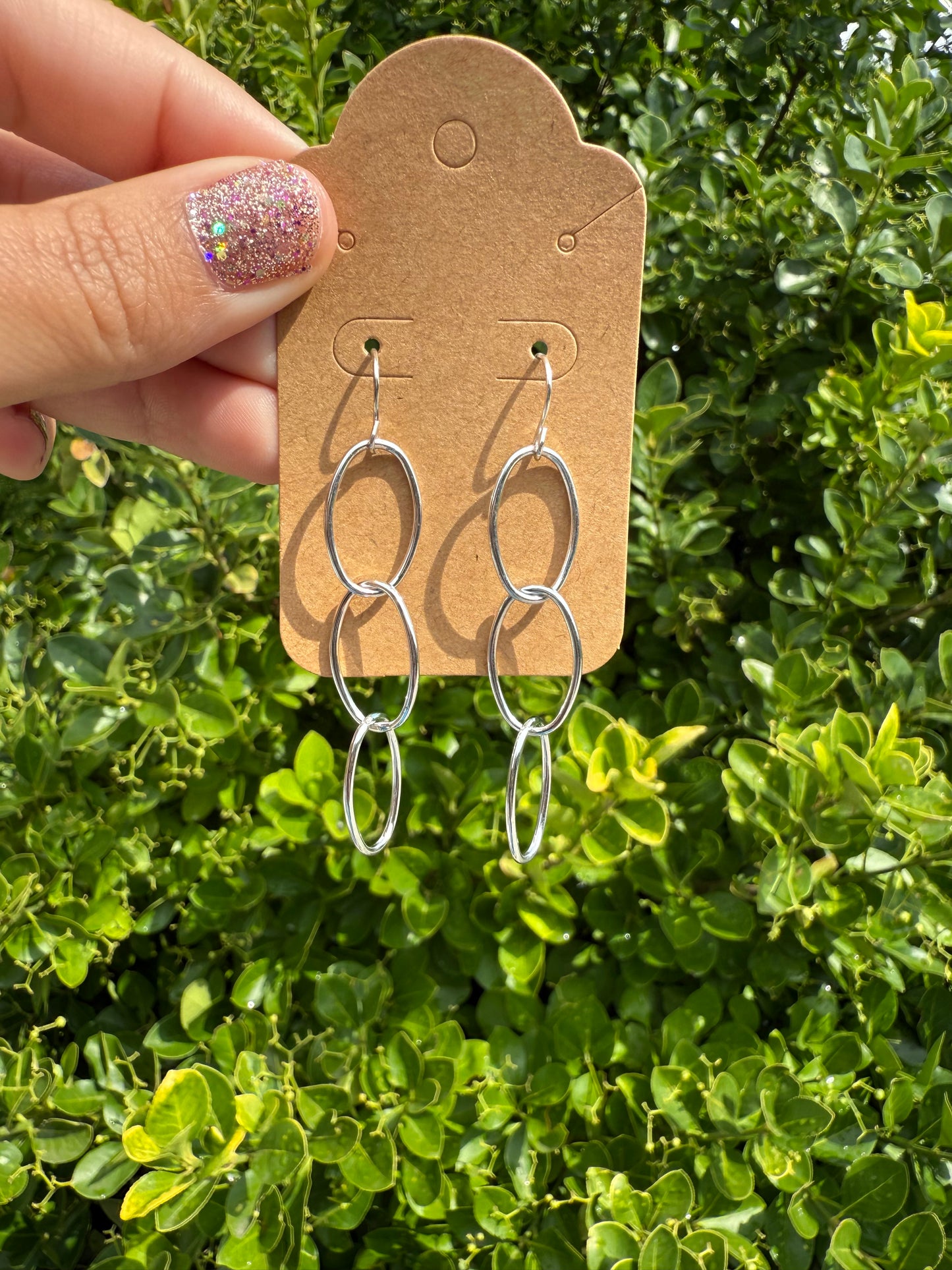 Off Circle Chain Earrings
