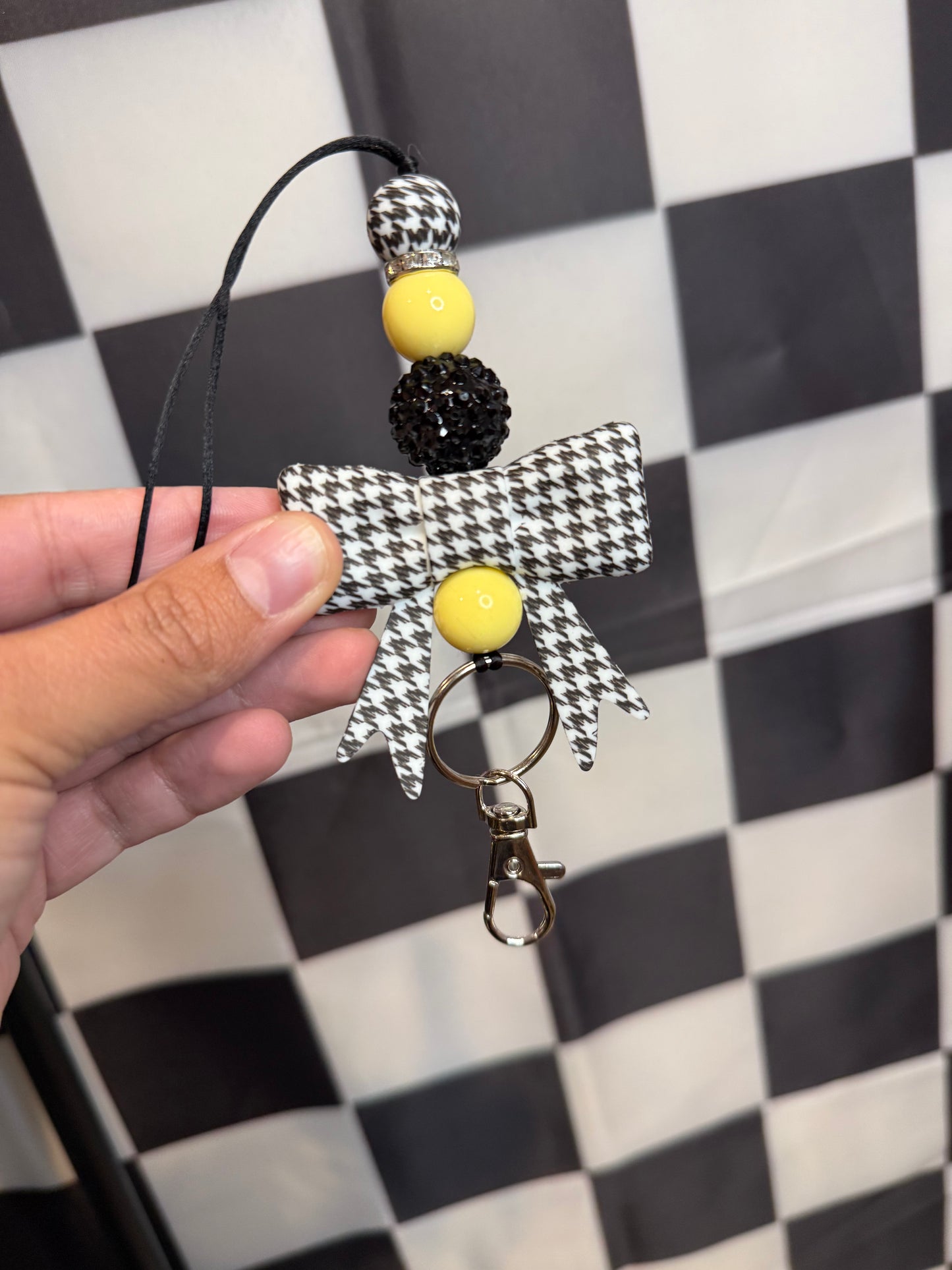 Houndstooth Car Charm