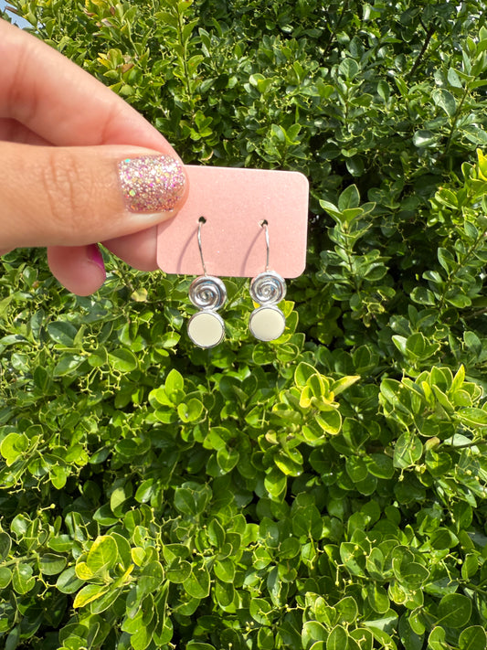 White Swirl Earrings