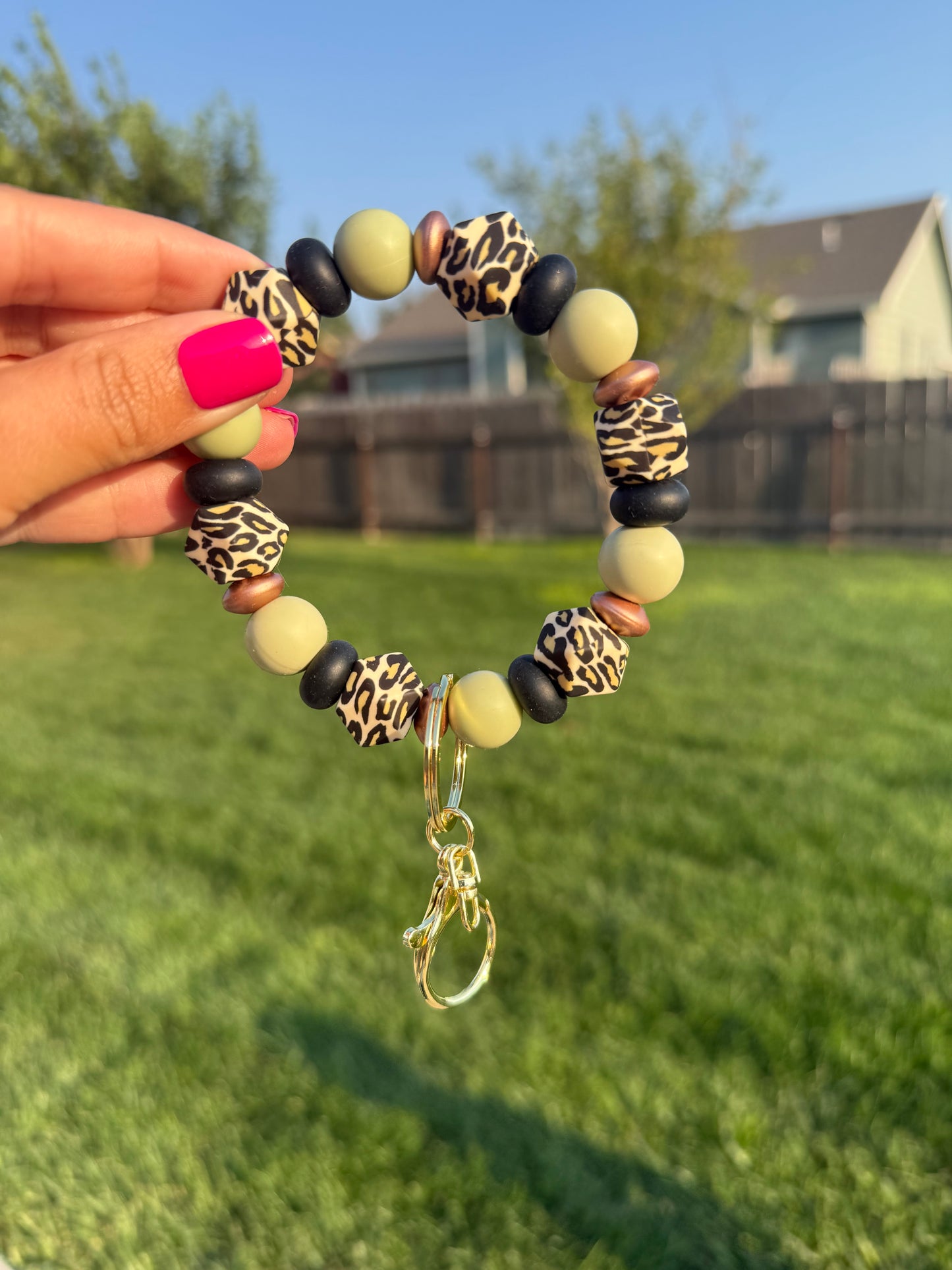 Leopard Vibes Key Wristlet