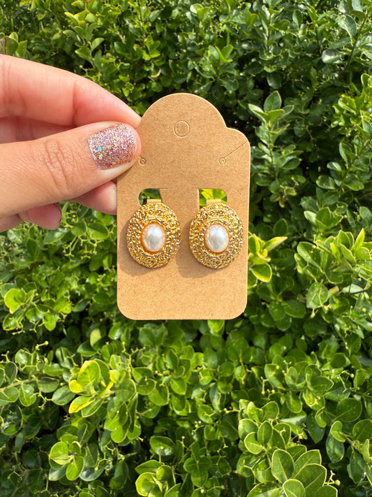 Victorian Pearl Clip On Earrings