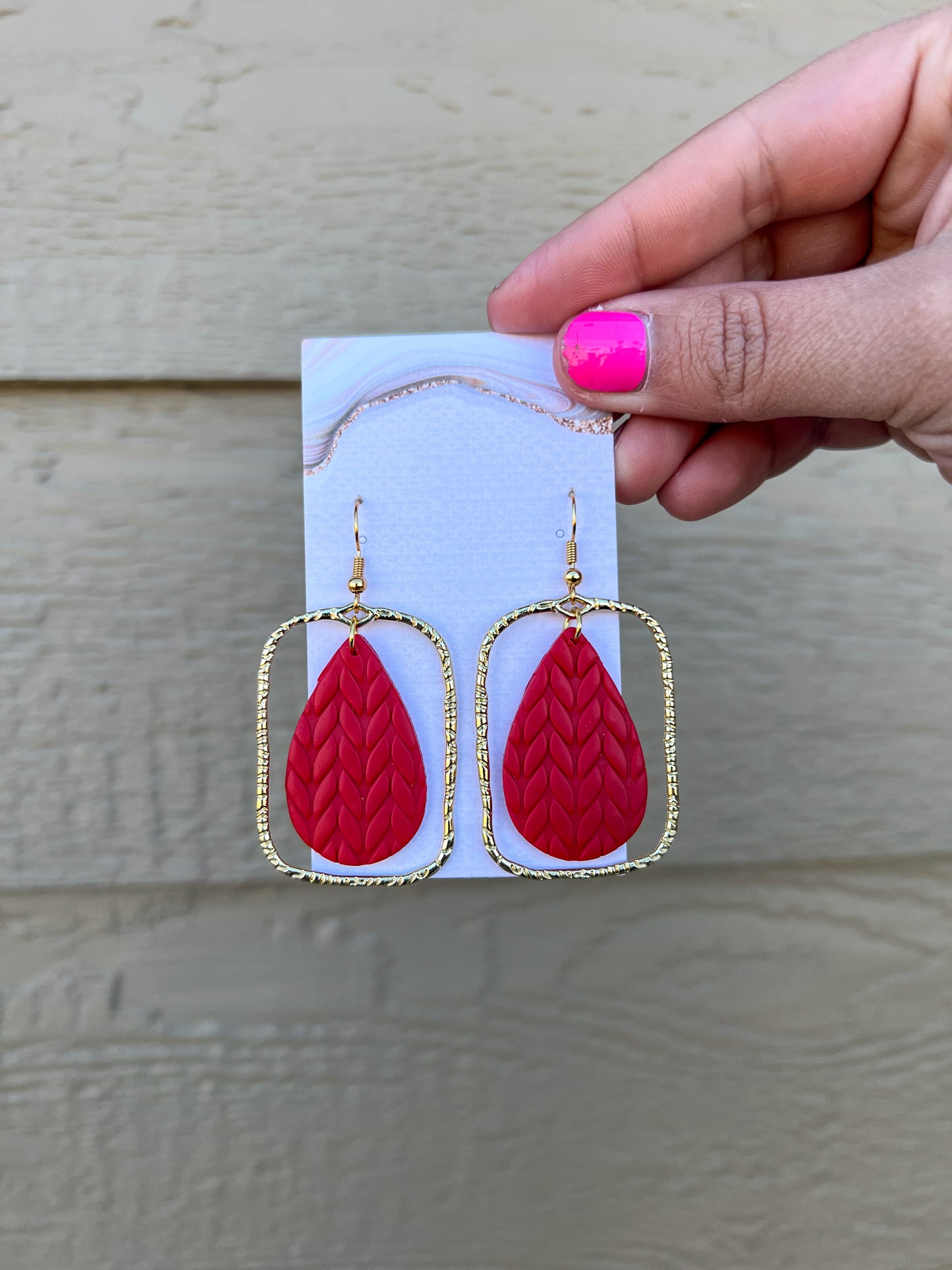 Missy Earrings - Red/Gold