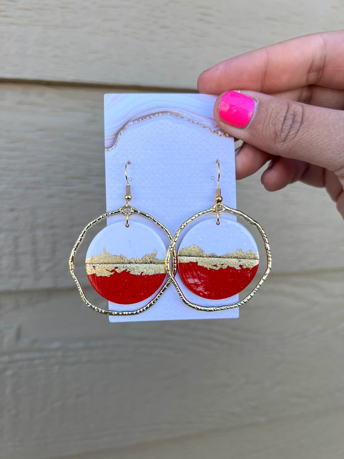 Camila Earrings - Red/Gold