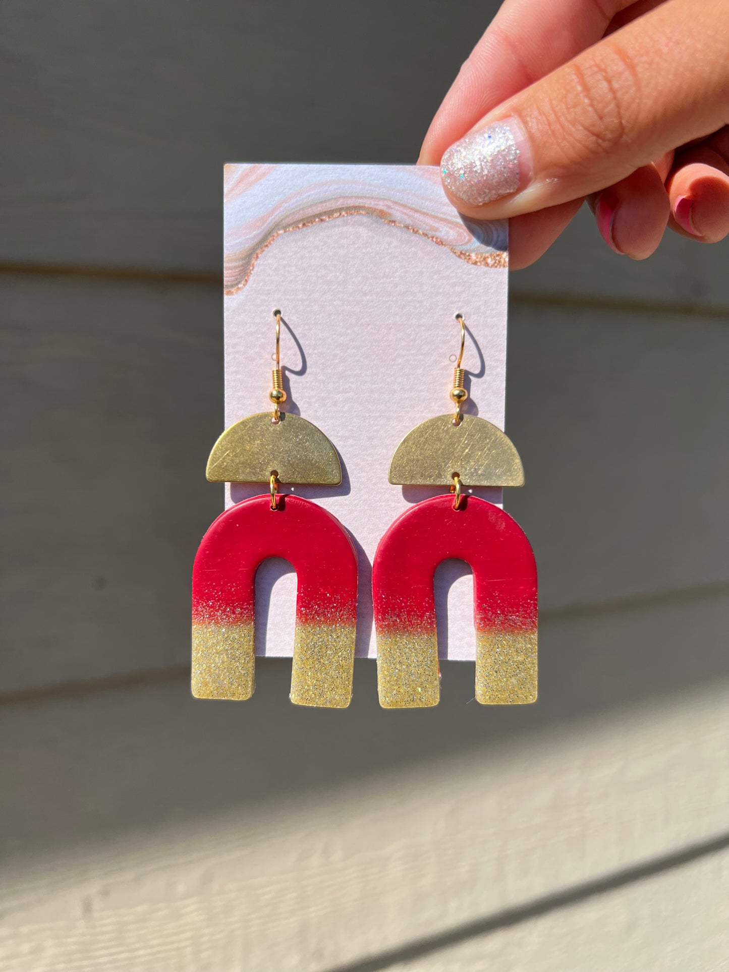 Zola Earrings - Burgundy/Gold