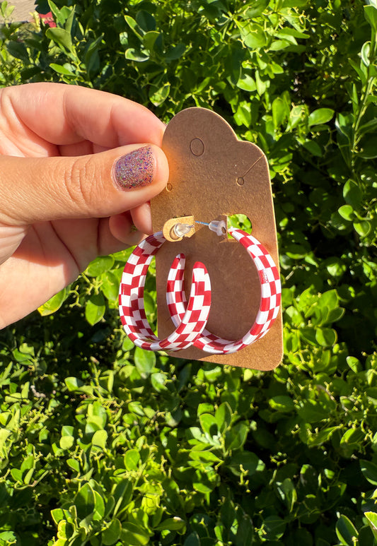 Checkered Hoop Earrings