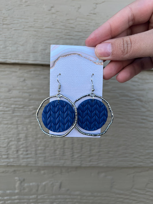 Camila Earrings - Navy/Silver