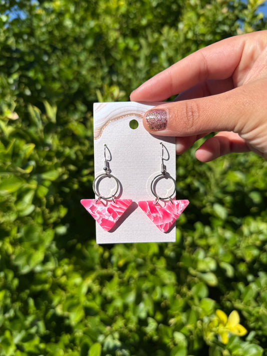 V Earrings - Pink Translucent