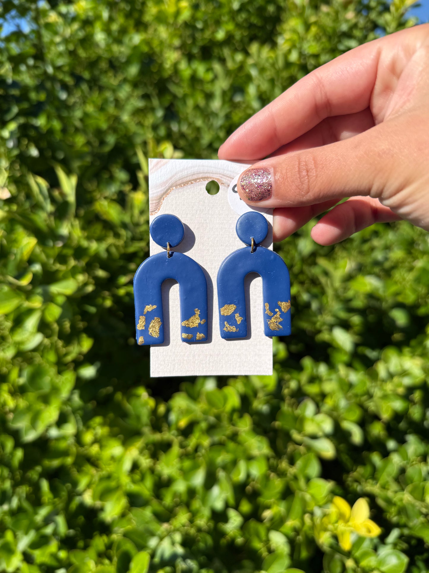 Jensen Earrings - Navy/Gold