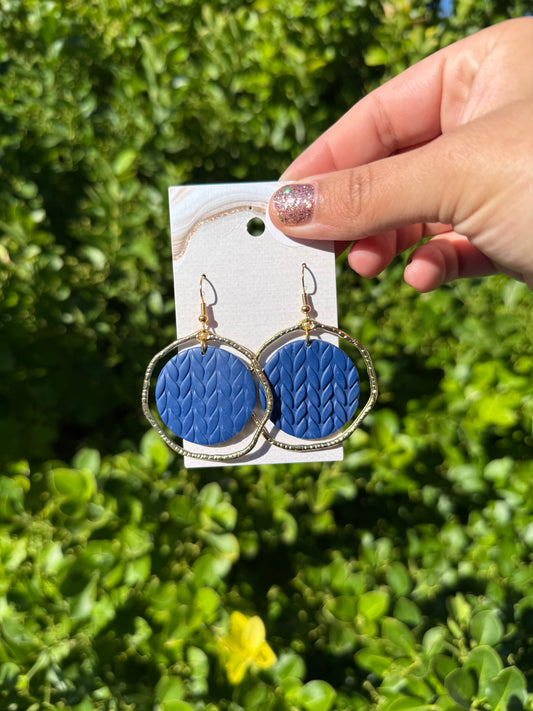 Camila Earrings - Navy/Gold