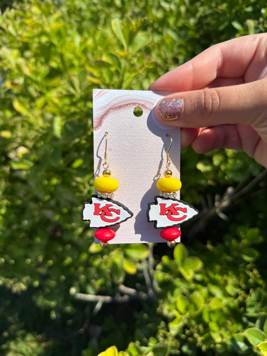 Bead Earrings - Chiefs