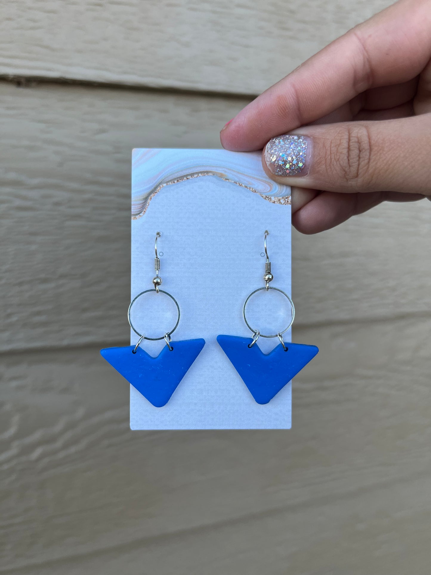 V Earrings - Blue