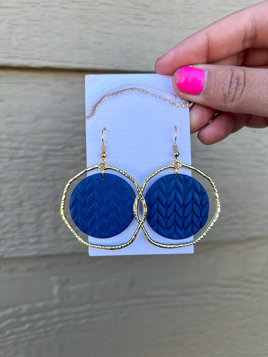 Camila Earrings - Navy/Gold