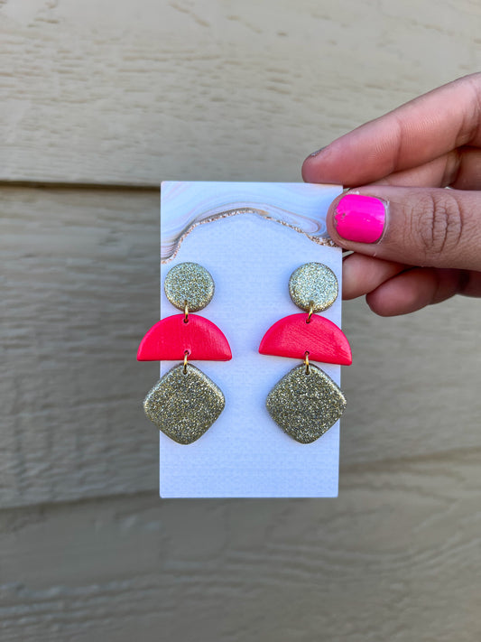 Everlee Earrings - Gold/Pink