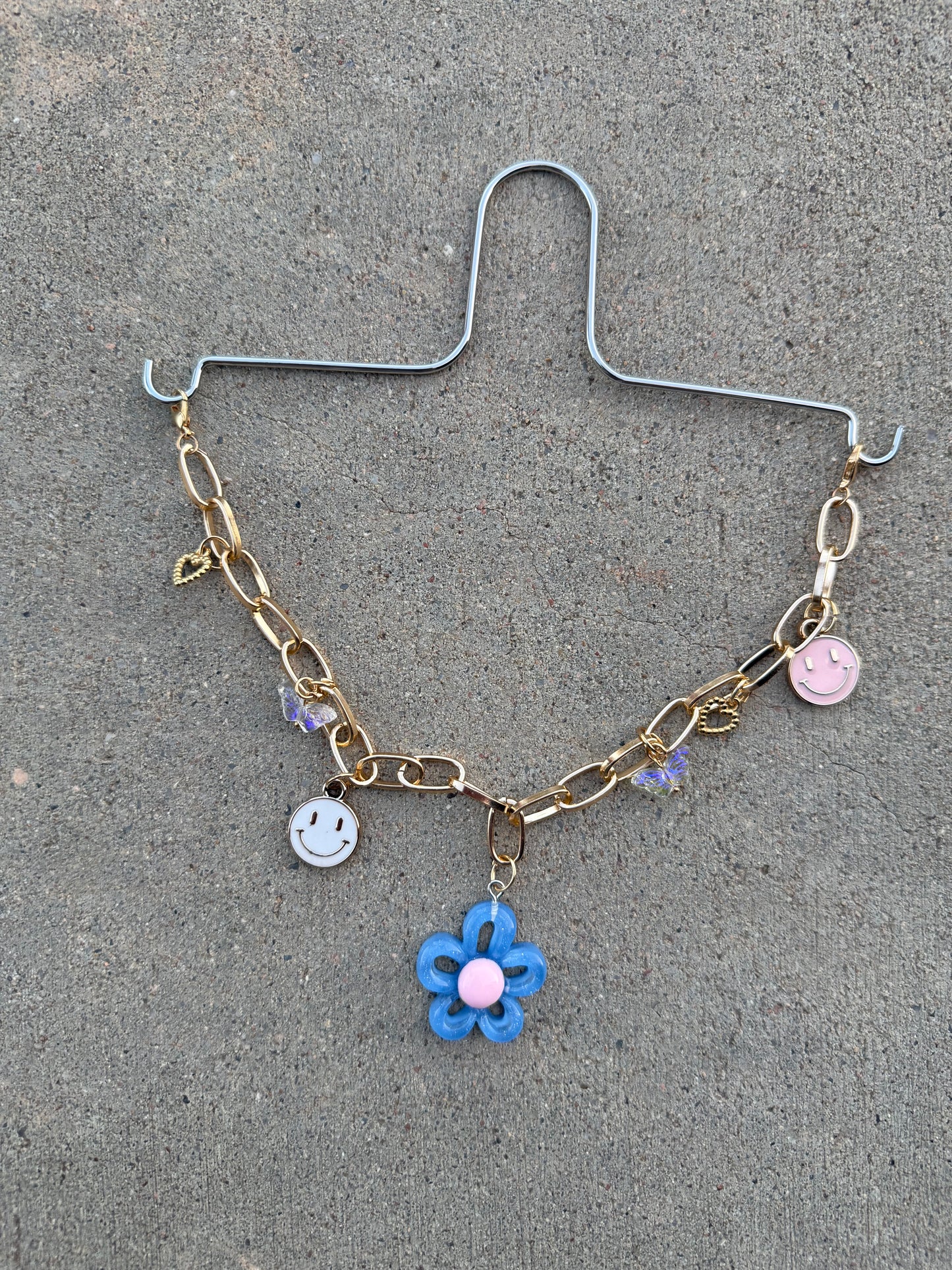 Blue Flower Hanger Car Charm
