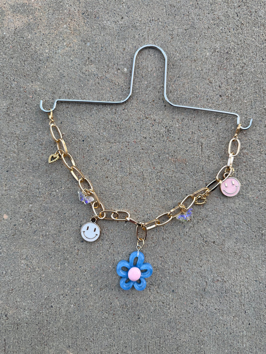 Blue Flower Hanger Car Charm