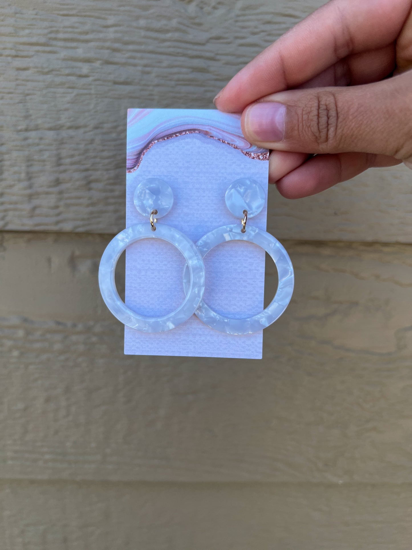 Marble Hoop Earrings