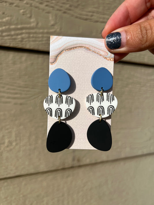 Geometric Earrings - Blue