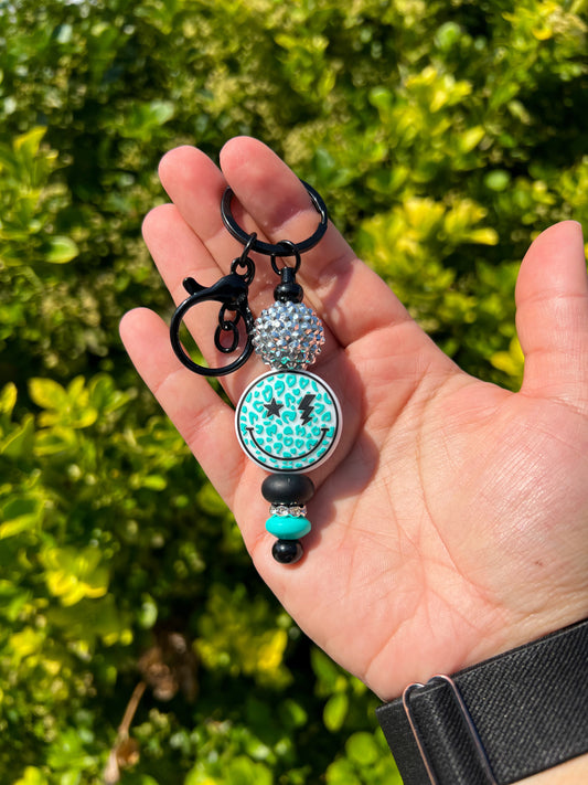 Leopard Smiley Keychain