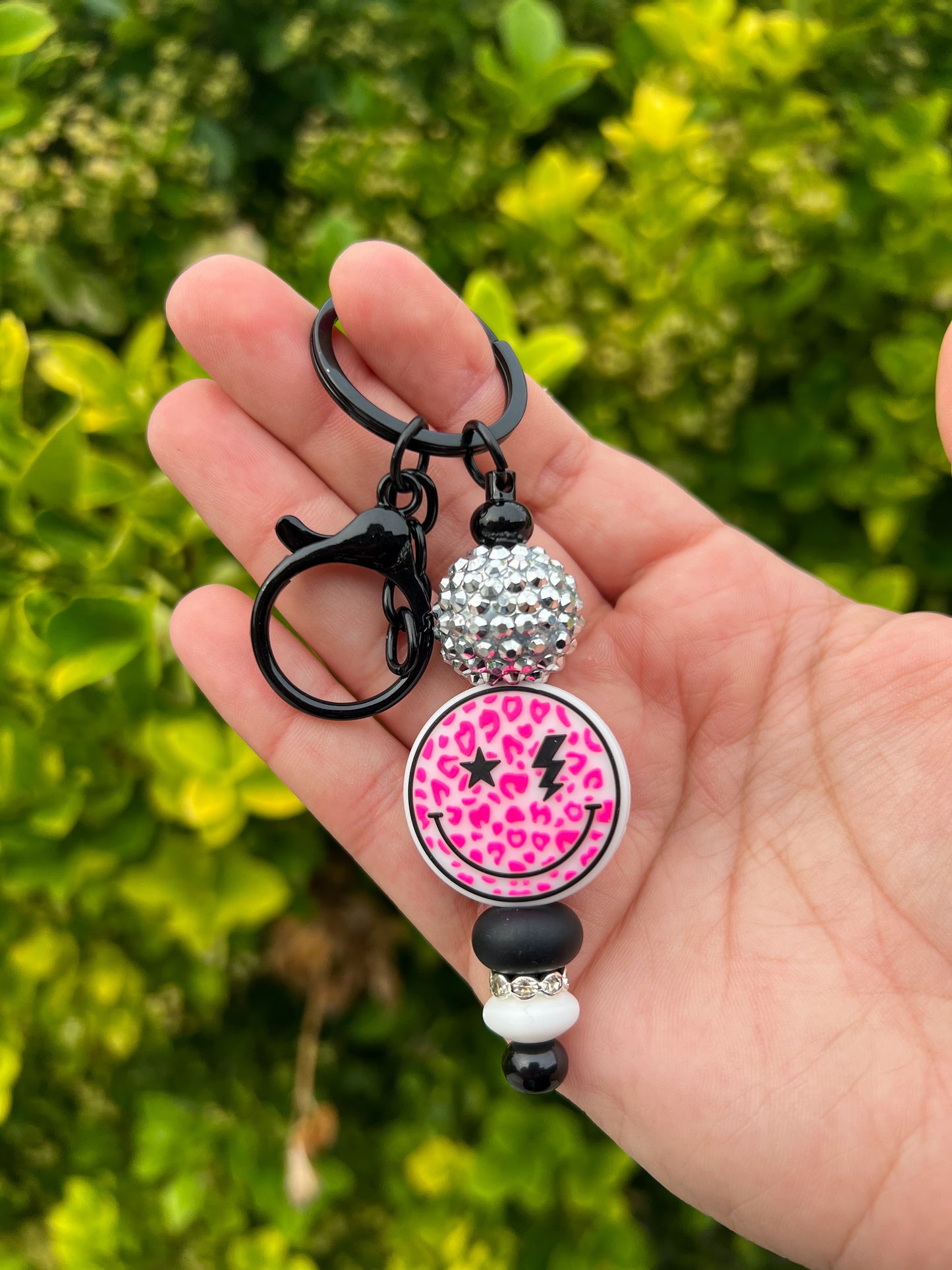 Leopard Smiley Keychain