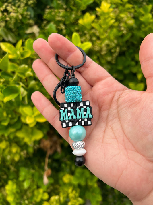 Checkered Mama Keychain