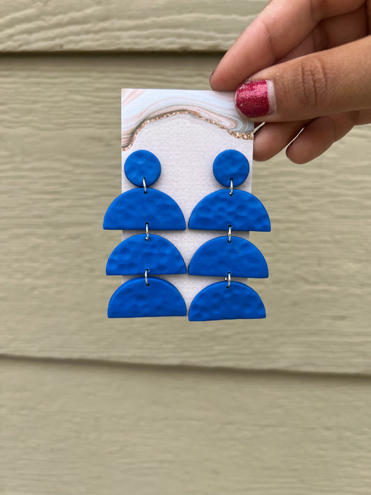 3 Tier Earrings - Royal Blue