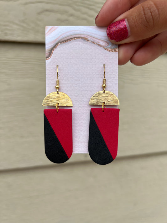 Lola Earrings - Red/Black