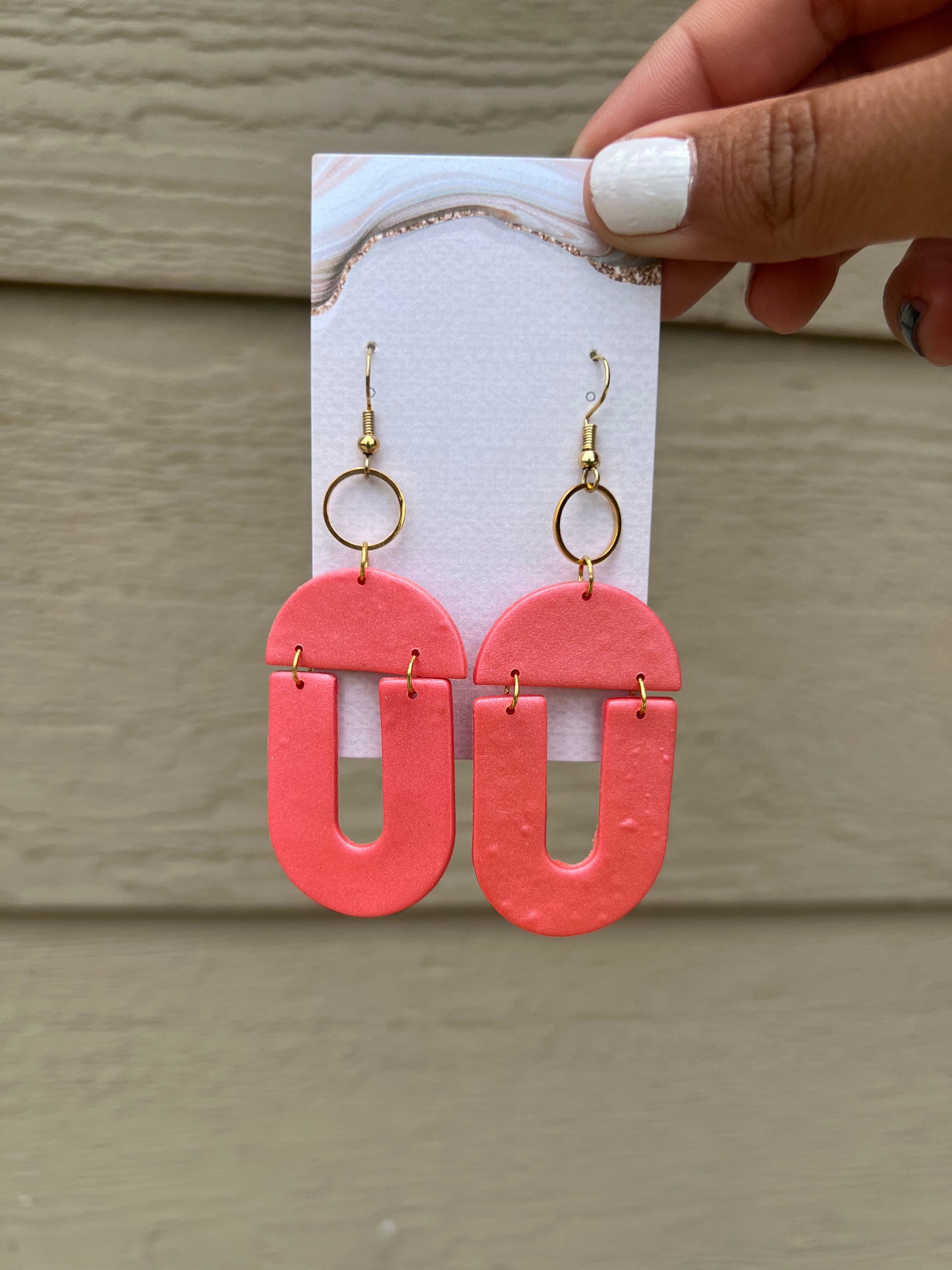 Amelia Earrings - Shimmered Pink